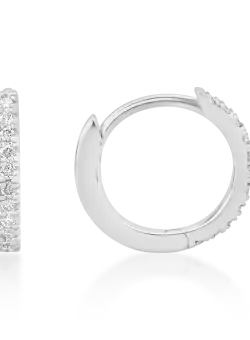 Cercei din aur alb de 18K cu diamante de 0.08ct