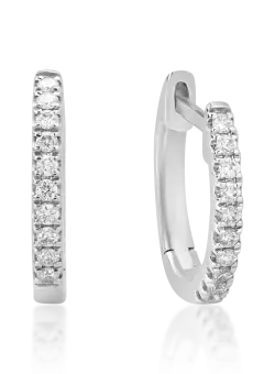 Cercei din aur alb de 18K cu diamante de 0.09ct