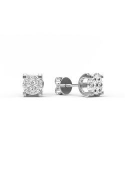 Cercei din aur alb de 18K cu diamante de 0.102ct