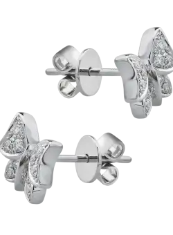 Cercei din aur alb de 18K cu diamante de 0.18ct