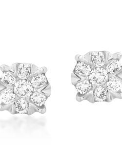 Cercei din aur alb de 18K cu diamante de 0.34ct
