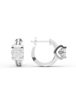 Cercei din aur alb de 18K cu diamante de 0.34ct