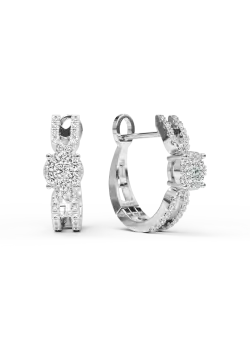 Cercei din aur alb de 18K cu diamante de 0.40ct