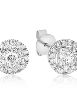 Cercei din aur alb de 18K cu diamante de 0.498ct