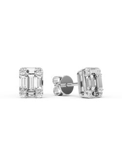 Cercei din aur alb de 18K cu diamante de 0.53ct