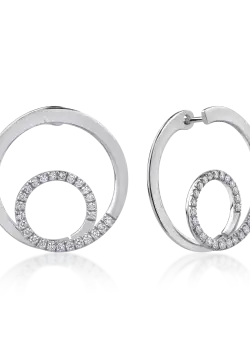 Cercei din aur alb de 18K cu diamante de 0.54ct