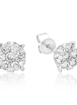 Cercei din aur alb de 18K cu diamante de 0.5ct