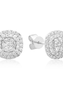 Cercei din aur alb de 18K cu diamante de 0.5ct