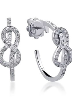 Cercei din aur alb de 18K cu diamante de 0.5ct