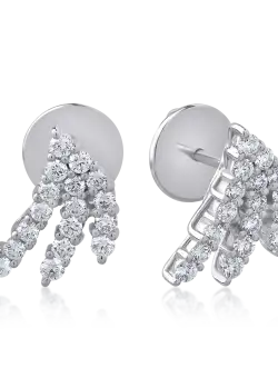 Cercei din aur alb de 18K cu diamante de 0.77ct