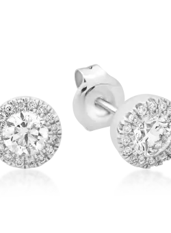 Cercei din aur alb de 18K cu diamante de 0.7ct