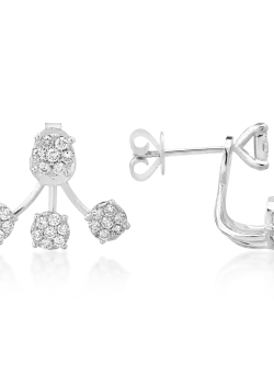 Cercei din aur alb de 18K cu diamante de 0.87ct