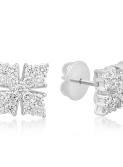 Cercei din aur alb de 18K cu diamante de 0.96ct