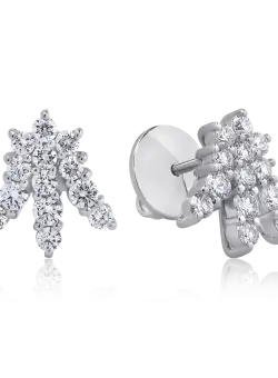 Cercei din aur alb de 18K cu diamante de 1.02ct