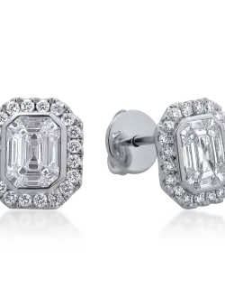 Cercei din aur alb de 18K cu diamante de 1.09ct