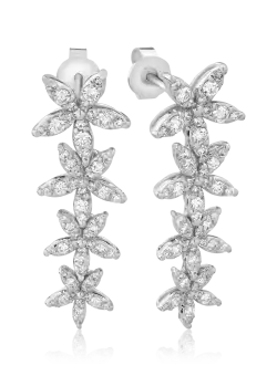 Cercei din aur alb de 18K cu diamante de 1.11ct