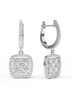 Cercei din aur alb de 18K cu diamante de 1.14ct