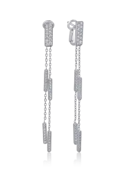 Cercei din aur alb de 18K cu diamante de 1.32ct