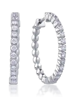 Cercei din aur alb de 18K cu diamante de 1.48ct