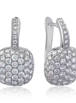 Cercei din aur alb de 18K cu diamante de 1.74ct