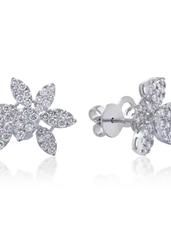 Cercei din aur alb de 18K cu diamante de 1.76ct