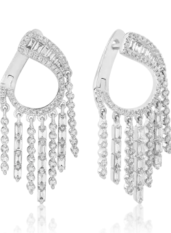 Cercei din aur alb de 18K cu diamante de 1.84ct