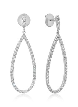 Cercei din aur alb de 18K cu diamante de 1.8ct