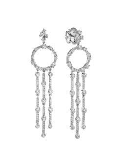 Cercei din aur alb de 18K cu diamante de 2.26ct