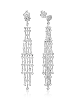 Cercei din aur alb de 18K cu diamante de 3.92ct