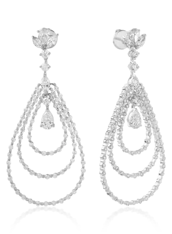 Cercei din aur alb de 18K cu diamante de 4.56ct