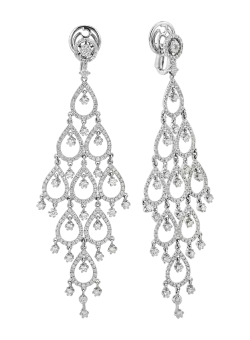 Cercei din aur alb de 18K cu diamante de 5.14ct