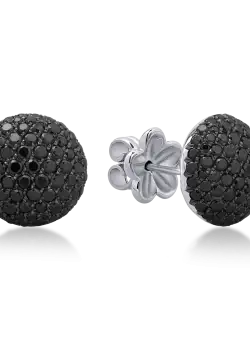 Cercei din aur alb de 18K cu diamante negre de 2.42ct