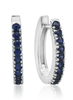 Cercei din aur alb de 18K cu safire de 0.4ct
