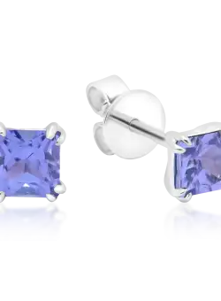Cercei din aur alb de 18K cu tanzanite de 0.78ct