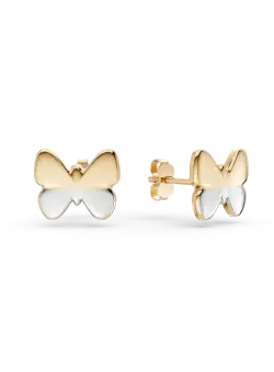 Cercei din aur alb-galben