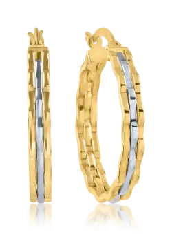 Cercei din aur alb-galben