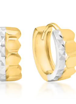 Cercei din aur alb-galben de 14K