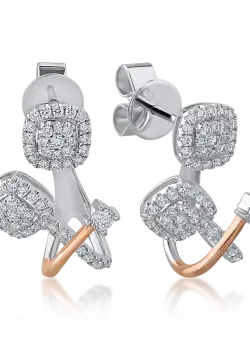 Cercei din aur alb-roz cu diamante de 1.01ct