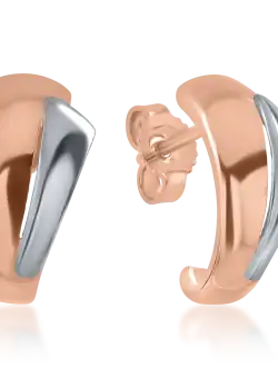 Cercei din aur alb-roz