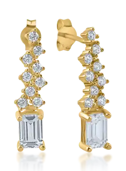 Cercei din aur galben