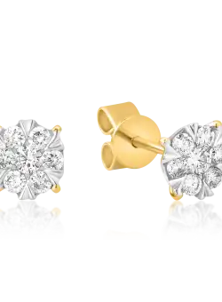 Cercei din aur galben cu diamante de 0.2ct