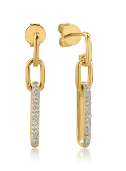 Cercei din aur galben cu diamante de 0.3ct