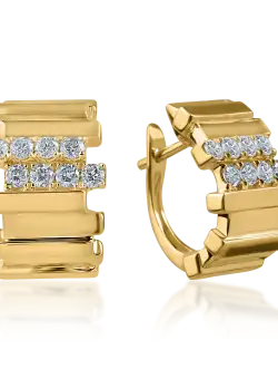 Cercei din aur galben cu diamante de 0.57ct