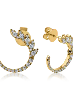 Cercei din aur galben cu diamante de 0.76ct