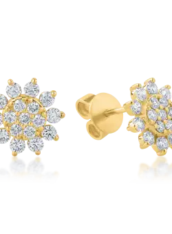 Cercei din aur galben cu diamante de 1.02ct