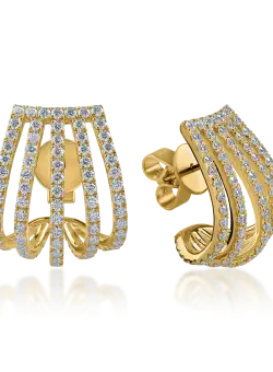 Cercei din aur galben cu diamante de 2.78ct