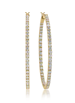 Cercei din aur galben cu diamante de 2ct