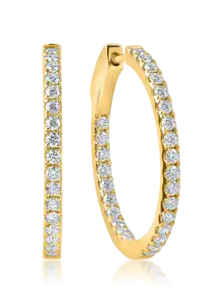 Cercei din aur galben cu diamante microsetting de 1.1ct