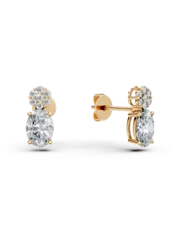 Cercei din aur galben cu zirconii