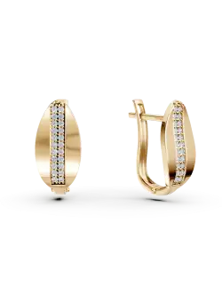 Cercei din aur galben cu zirconii